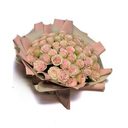 PREMIUM PINK ROSE BOUQUET MADE OF 50 ROSES