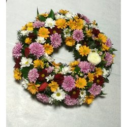 Colorful funeral wreath